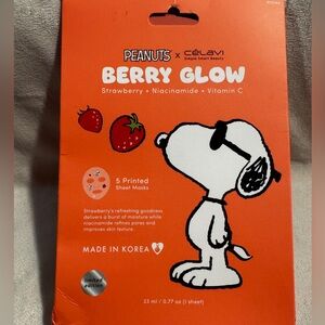 Peanuts x Celavi Berry Glow Sheet Masks NWT